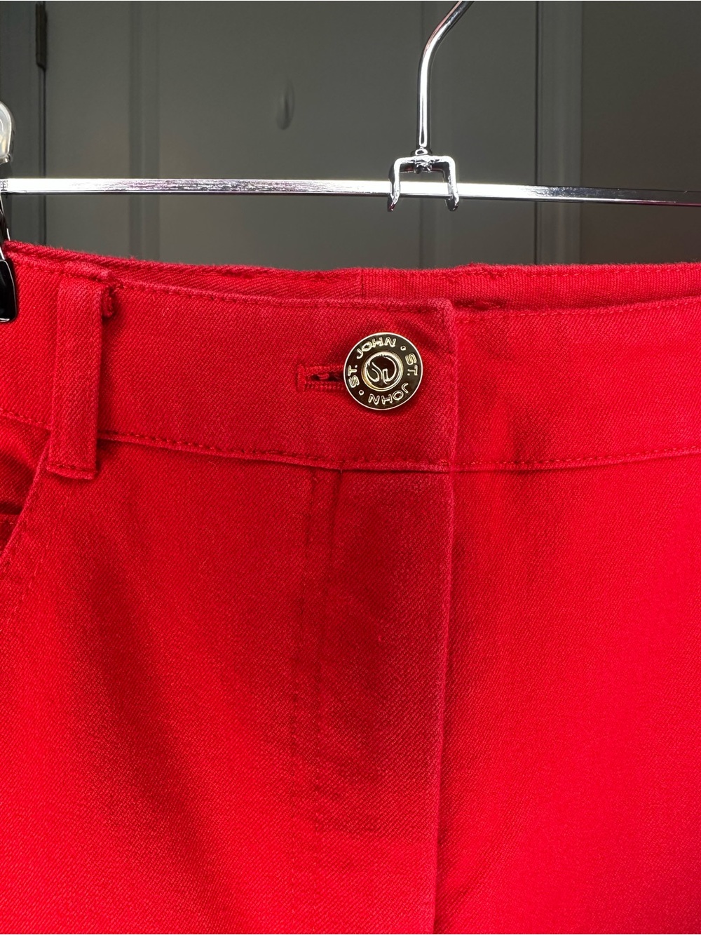 St. John Vibrant Red Trouser Pants Size 2 - Picture 5 of 10
